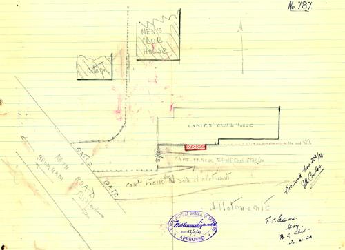 Plan for Ladies Golf Clubhouse at Biddenham 1924